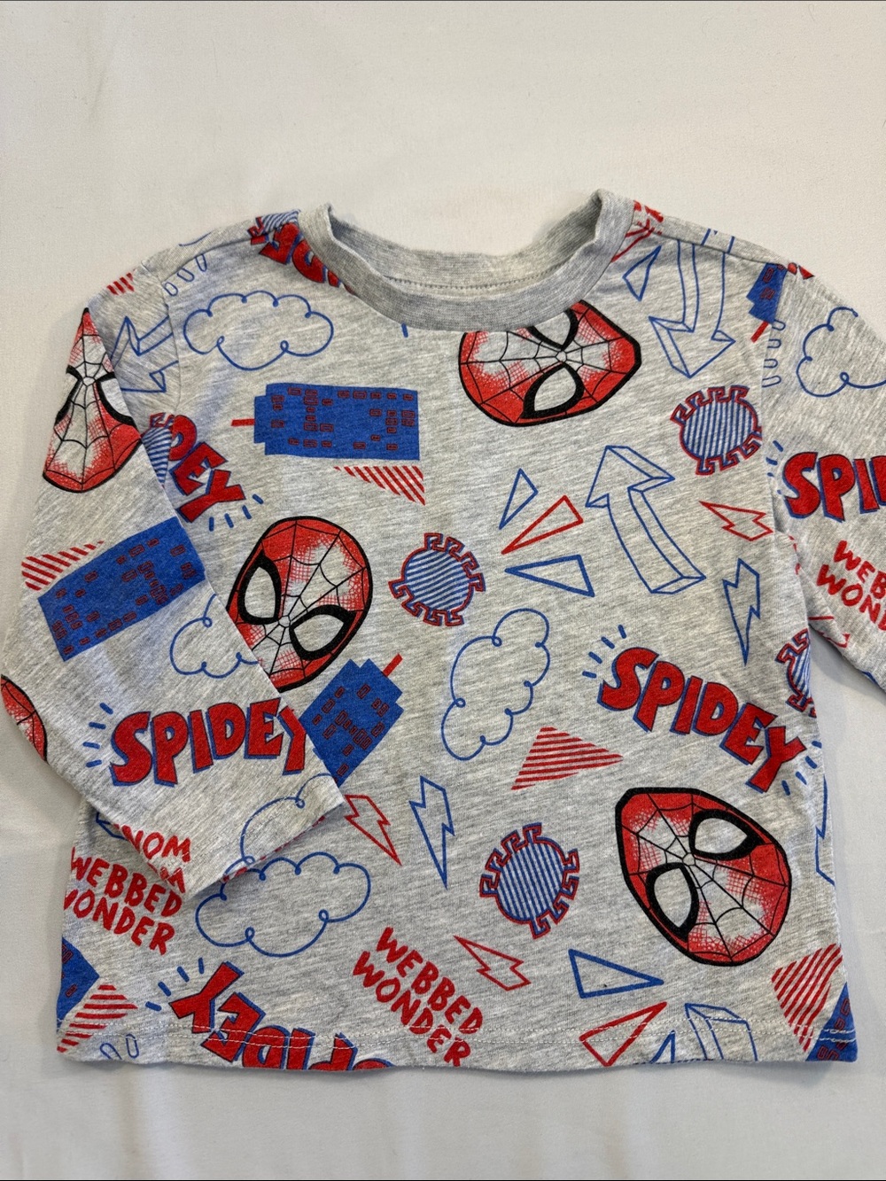 Marvel Spidey Long-Sleeve Tee - Grey/Red/Blue